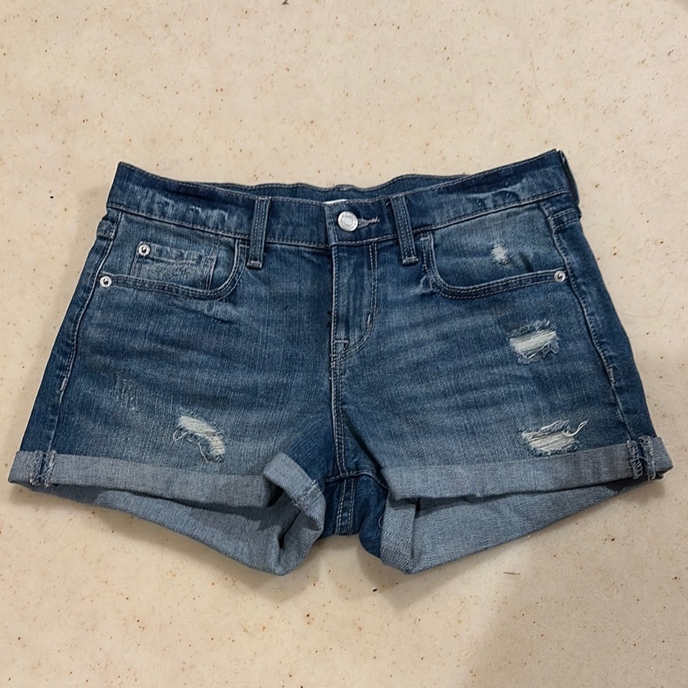 Old Navy Blue Jean Shorts Distressed Cut-Off Style